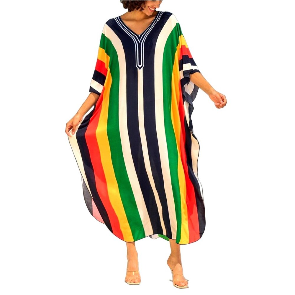 Long Kaftan Dress Side Split Cover Up Casual Loungewear Beach Wear